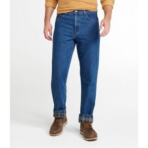 Vintage LL Bean 90s Double L Natural Fit Flannel Lined Rigid Denim Jeans 36 x 30